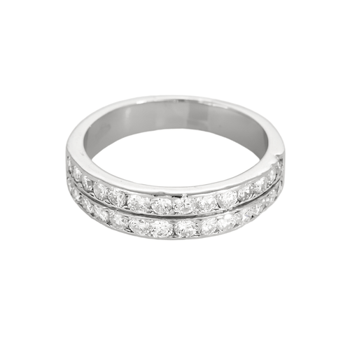 Bague 61 Bague jonc en platine et diamants 58 Facettes DV27468-61-61-2