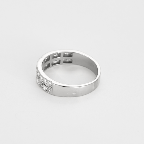 Bague 61 Bague jonc en platine et diamants 58 Facettes DV27468-61-61-2