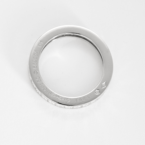 Bague 50 Cartier - Alliance en platine et diamants taille princesse. 58 Facettes DV27165-1