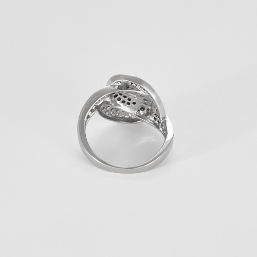 Bague 52 Bague entrelacée diamants blancs, diamants noirs 58 Facettes DV27556-1