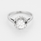 Bague 57 Bague solitaire en or gris et platine, diamant 0.90 carat environ. 58 Facettes DV0302-6-57-3