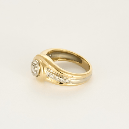 Bague 53 Bague tourbillon en or jaune, or blanc et diamants 58 Facettes DV27468-38-53-2