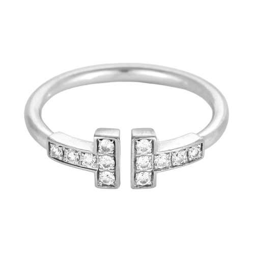 Bague 49 Tiffany & Co -  Wire  - Bague en or blanc et diamants 58 Facettes DV28273-2