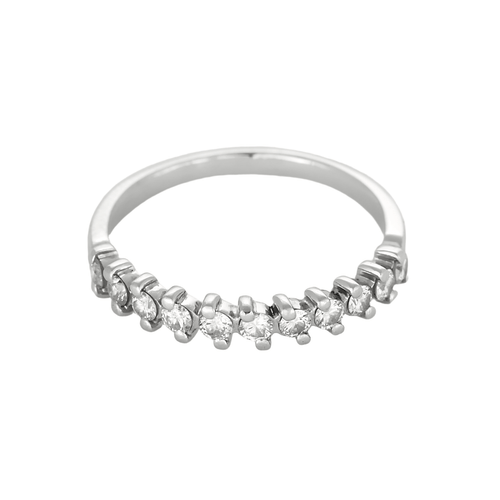 Bague 53 Demie-alliance en or gris et diamants 58 Facettes DV27468-51-53-2