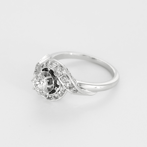 Bague 50 Bague tourbillon en or blanc et diamants 58 Facettes DV27468-60-50-2