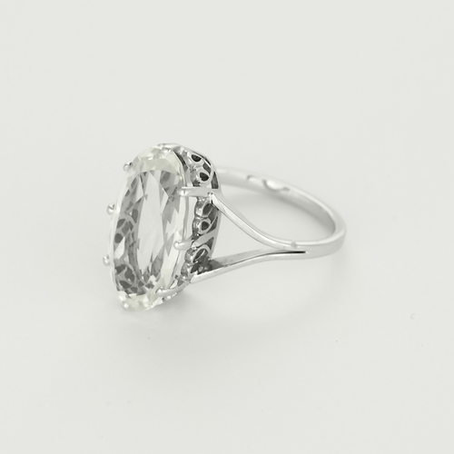 Bague 51 Bague cocktail en or blanc et Aigue-Marine 58 Facettes DV0013-39-51-2