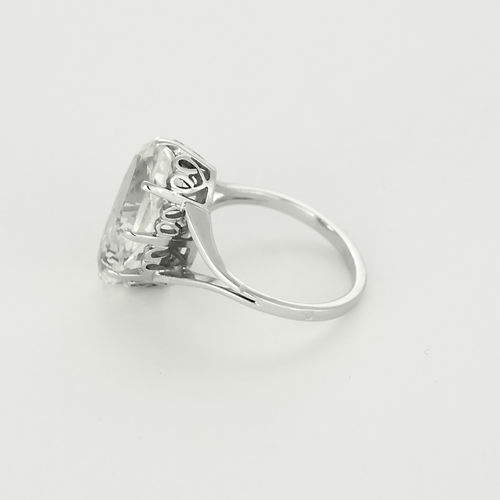 Bague 51 Bague cocktail en or blanc et Aigue-Marine 58 Facettes DV0013-39-51-2