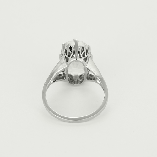 Bague 51 Bague cocktail en or blanc et Aigue-Marine 58 Facettes DV0013-39-51-2