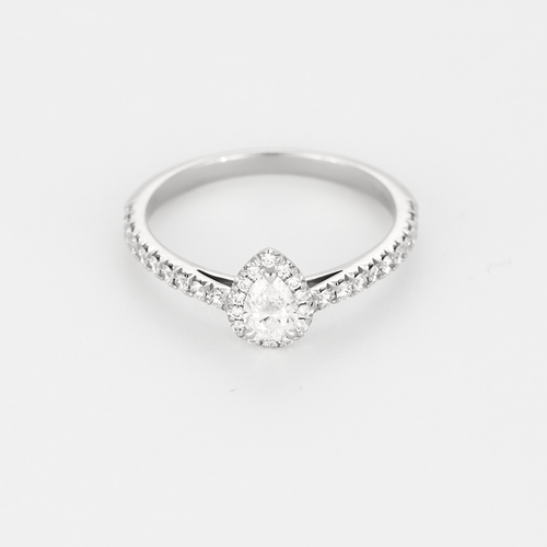 Bague 51,5 Tiffany & Co - Soleste - Bague Solitaire en platine et diamants 58 Facettes DV28427-1-515-5