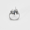 Bague 52 Bague moderniste en or gris, diamants et saphirs calibrés 58 Facettes DV27468-34-52-1