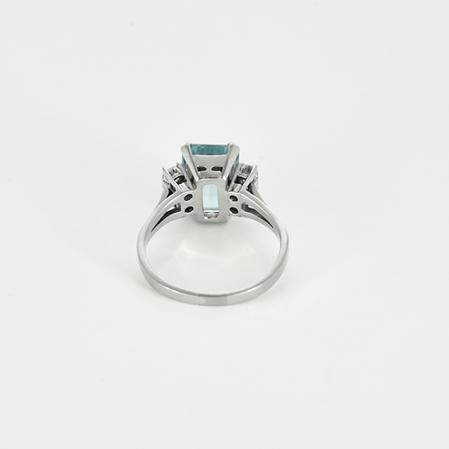 Bague 55 Bague en or gris, aigue-marine et diamants 58 Facettes DV27468-47-DV0882-1