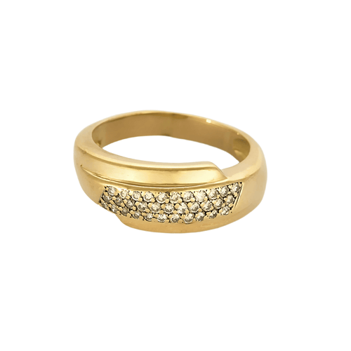 Bague 56 Bague jonc en or jaune et diamants 58 Facettes DV27468-65-56-3