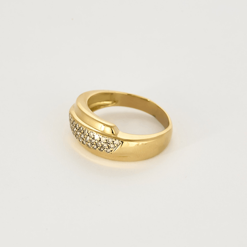 Bague 56 Bague jonc en or jaune et diamants 58 Facettes DV27468-65-56-3