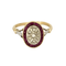 Bague 53 Bague en or jaune, or gris, rubis calibrés et diamants 58 Facettes DV28120-1-53-2