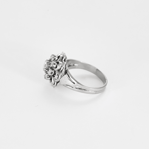 Bague 53 Bague ajourée à motif de fleur en or gris et diamants 58 Facettes DV27468-41-53-2