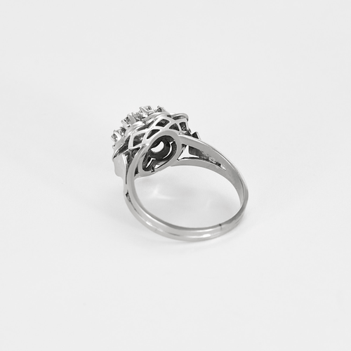 Bague 53 Bague ajourée à motif de fleur en or gris et diamants 58 Facettes DV27468-41-53-2