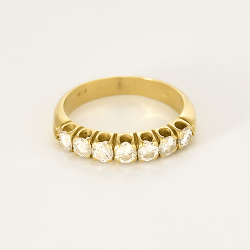 Bague 54 Demie alliance en or jaune et diamants 58 Facettes DV27468-26-54-3