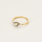 Bague 52 Fine Bague solitaire en or jaune, or gris et diamant 58 Facettes DV28120-2-52-1