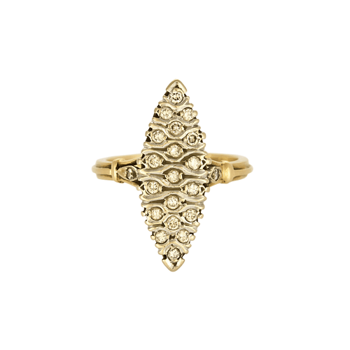 Bague 55 Bague marquise en or jaune et or blanc, diamants 58 Facettes DV27468-66-DV0882-1