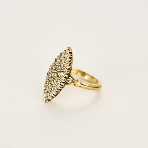 55 Bague marquise en or jaune et or blanc, diamants 58 Facettes DV27468-66-DV0882-1