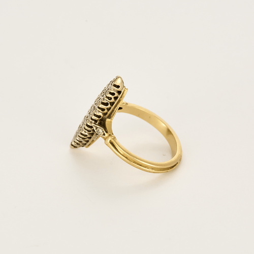 55 Bague marquise en or jaune et or blanc, diamants 58 Facettes DV27468-66-DV0882-1
