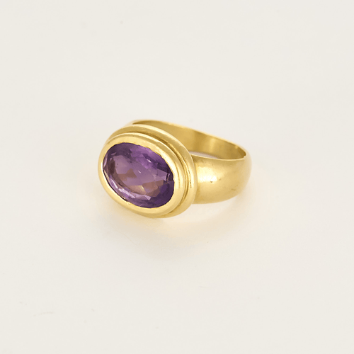 Bague 57 Bague en or jaune et améthyste 3,80 carats 58 Facettes DV27468-69-57-3