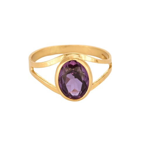 Bague 52 Bague en or jaune, améthyste 58 Facettes DV27342-8-52-1
