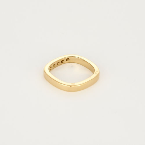 Bague 48.5 Dinh Van - Square - Alliance en or jaune et diamants 58 Facettes DV25793-2