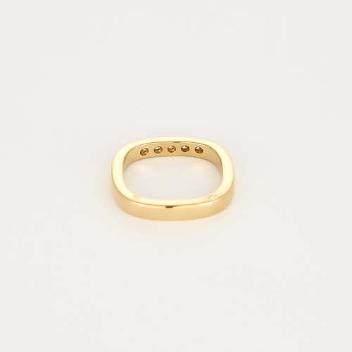 Bague 48.5 Dinh Van - Square - Alliance en or jaune et diamants 58 Facettes DV25793-2