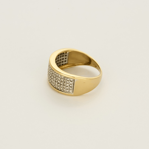 Bague 51 Bague jonc en or jaune et or gris, diamants 58 Facettes DV26327-9