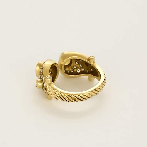 Bague 53 Bague en or jaune ouverte saphirs jaune et diamants 58 Facettes DV26327-14