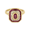 Bague 52 Bague en or jaune , rubis et diamants 58 Facettes DV26327-17-52-1