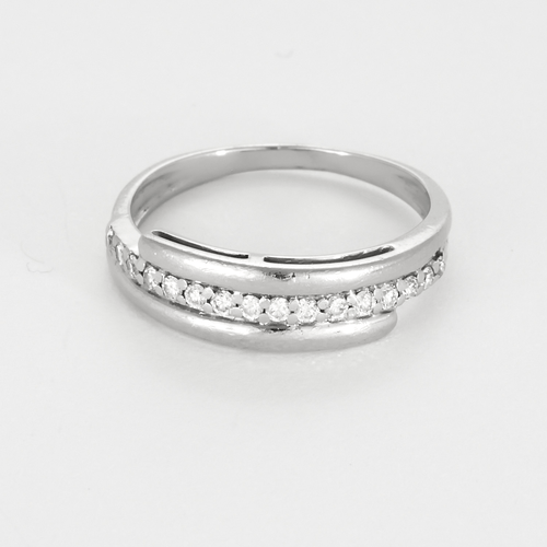 Bague 52 Demie Alliance en or gris et diamants 58 Facettes DDV24085-2-52-1