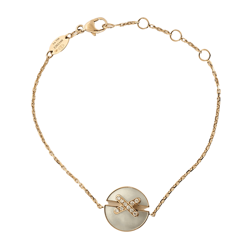 Bracelet CHAUMET- Jeux de liens harmony - Bracelet en or rose, nacre blanche et diamants 58 Facettes DV25295-8