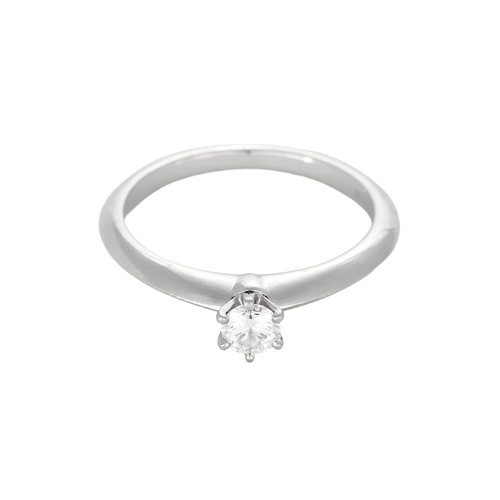 Bague 51.5 Tiffany & Co. Bague solitaire en platine et diamant 0.20 carat 58 Facettes DV28583-1