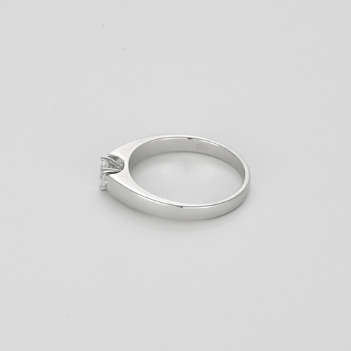 Bague 56 Bague solitaire en or gris et diamant 0.30 carat 58 Facettes DV27556-8