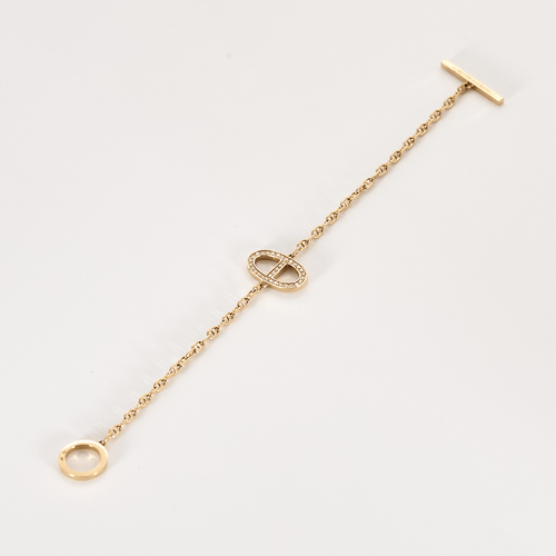 Bracelet HERMES - Chaîne d'ancre Contour - Bracelet en or rose et diamants. XS. 58 Facettes DDV28436-2