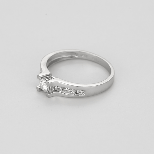 Bague 56 Bague solitaire en or gris diamant 0.20 carat environ. 58 Facettes DV27556-4