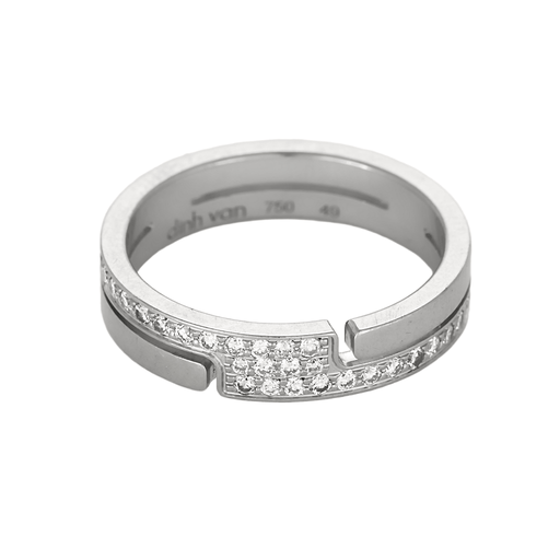 Bague 49 Dinh Van- Seventies - PM- Bague en or gris et diamants 58 Facettes DV26859-4-49-2