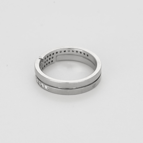 Bague 49 Dinh Van- Seventies - PM- Bague en or gris et diamants 58 Facettes DV26859-4-49-2