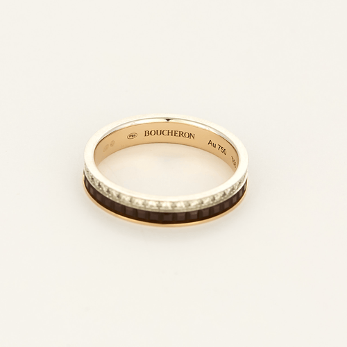 Bague 56 BOUCHERON - Quatre - Alliance en or rose, or gris et diamants 58 Facettes DV0386-3-56-3