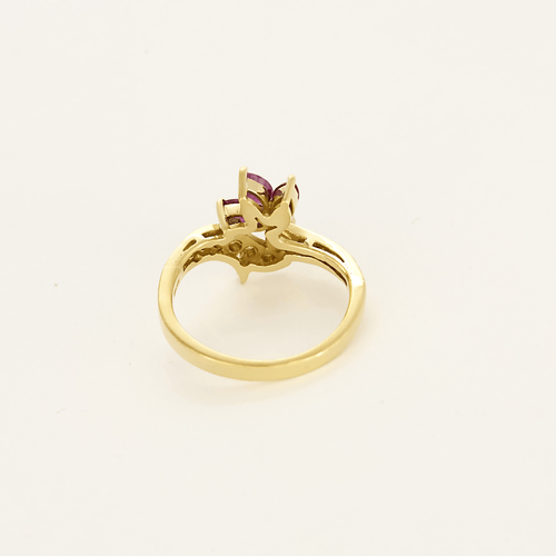 Bague 52 Bague en or jaune, rubis et diamants 58 Facettes DV27342-5-52-1
