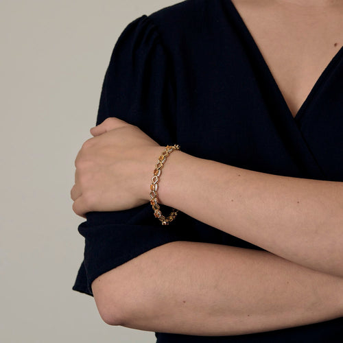Bracelet Bracelet en or jaune et saphirs orange 58 Facettes DV21912-3