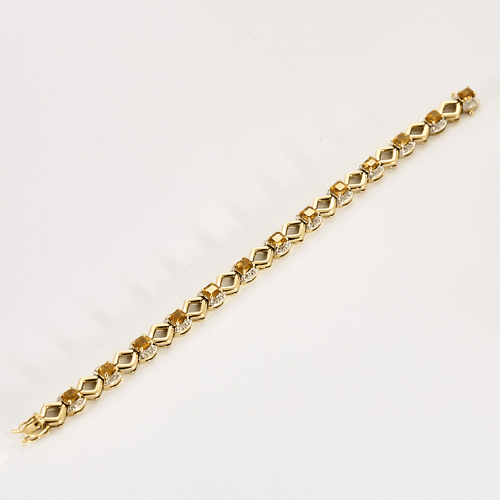 Bracelet Bracelet en or jaune et saphirs orange 58 Facettes DV21912-3