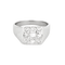Bague 52 Elégante bague de type chevalière en or blanc et diamants 58 Facettes DV27468-68-52-1