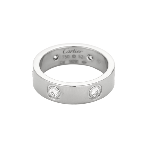 Bague 52 CARTIER - Bague LOVE, modèle classique, 6 diamants et or gris 58 Facettes DV28725-1