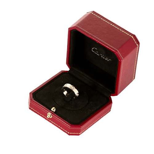 Bague 52 CARTIER - Bague LOVE, modèle classique, 6 diamants et or gris 58 Facettes DV28725-1