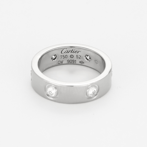 Bague 52 CARTIER - Bague LOVE, modèle classique, 6 diamants et or gris 58 Facettes DV28725-1