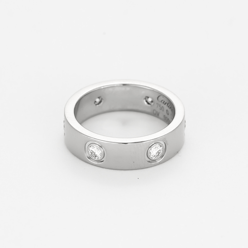 Bague 52 CARTIER - Bague LOVE, modèle classique, 6 diamants et or gris 58 Facettes DV28725-1