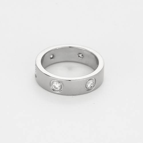 Bague 52 CARTIER - Bague LOVE, modèle classique, 6 diamants et or gris 58 Facettes DV28725-1